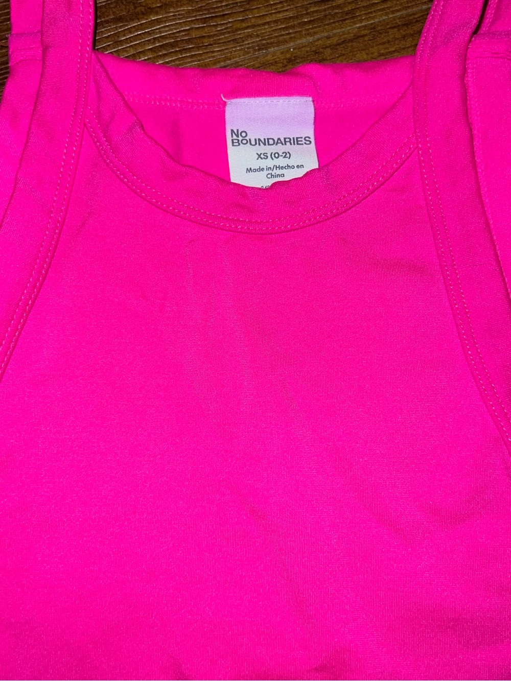 No Boundaries Vibrant Pink & Blue Y2K Fitted Nylon Spandex Tank Tops Size XS 0-2 - Picture 7 of 8